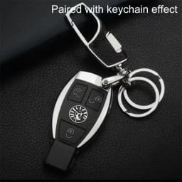 Double-ring metal keychain, simple and stylish. Thick and substantial texture, anti-lost and portable, showcasing men's taste.