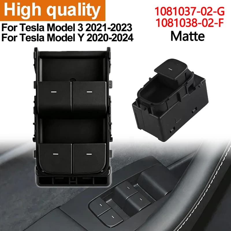 For Tesla Model Y/3 2021-2023 Electric Front Power Window Control Lifter Switch Button 1081037-02-G 1081038-02-F Replacement