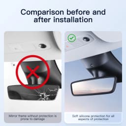 YZ Rearview Mirror Protector Frame for Tesla Model 3 Y S X Highland Juniper 2019-2025 Center Console Silicone Rubber Cover Trim