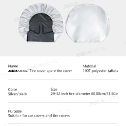 SEAMETAL 1/4pcs Universal Wheel Tire Covers Oxford Waterproof UV Sun Protectors Wheel Tire Covers for Camper Car Truck 29-32inch