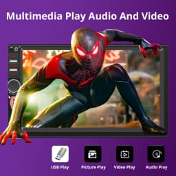 2Din Carplay 7'' Bluetooth Car Radio Wireless Android Auto MP5 Player Type-C Charging FM AUX Stereo Audio Universal MirrorLink