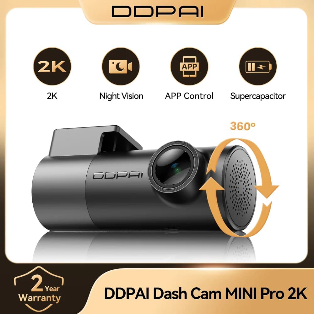 DDPAI MINI Pro 2K 1440P Dash Camera WiFi DVR 121° FOV Night Vision Smart Voice Control Support 24H Parking Monitor