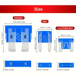 300pcsCarFuse Assortment Kit Mini Standard Micro Fuses 160x Mini 90x Standard 50x Micro with Extractor Tool Aluminum Mixed Color