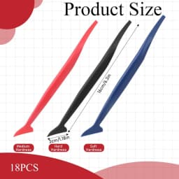 18 Pcs Car Micro Squeegee Curves Slot Tint Tool Set, Vinyl Wrap Tools, Vinyl Wrap Squeegee Car Wraping Tools with Different