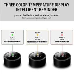 500ml Car Stainless Steel Smart Thermal Mug Intelligent Temperature Display Cup For Audi Sline Q3 Q5 Q7 RS3 RS4 A3 A4 B5 Quattro