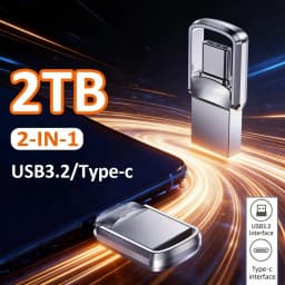 U Disk 2TB Metal Pendrive USB3.2 Type-C Interface Mobile Phone Computer Mutual Transmission Flash Drive 1TB USB Memory Large Cap