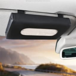 1PC Tissue Box PU Leather Car Sun Visor Hanging Holder Car Tissue Boxes Auto Interior Storage Decoration Accessories