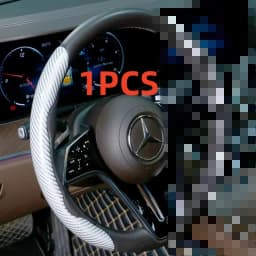 Car Universal 38cm Carbon Fiber Car Steering Wheel Cover Non-slip Card Cover Auto Steering Wheel Handle Booster Protective Cover