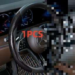 Car Universal 38cm Carbon Fiber Car Steering Wheel Cover Non-slip Card Cover Auto Steering Wheel Handle Booster Protective Cover