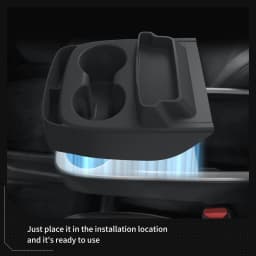 Smabee for Tesla Model Y Standard RWD 2025 2026 Water Cup Holder Insert Car Cup Box Shock-Absorbing Tray Silicone Organizer