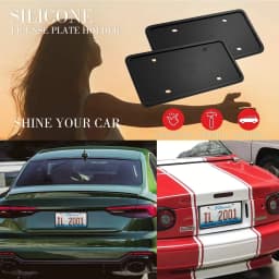 Single-piece American silicone license plate holder is foldable, highly flexible and does not damage the car paint.