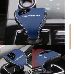 Fit Gearbox Stick Shift Collars Handle Protector Salon Gear Lever Cover Shifter Knob Leather Case For JETOUR X70 X90 PLUS X50
