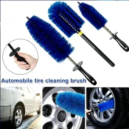 Car Tire Cleaning Brush Long Handle, Soft Nylon Bristle Rim Hub Detailing Wash Tool for Wheel Care