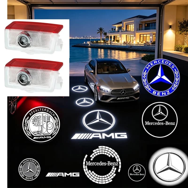 2Pc LED Car Door Laser Projector Lights Welcome Lamp For Mercedes Benz A C E GLC GLA GLE W205 W212 W213 X253 W166 X156 Accessory