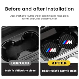 2Pcs Car Leather Coaster Mat Anti-slip Water Cup Pad For BMW M Performance E46 E90 E60 F20 X1 F10 F30 X3 E70 E39 E36 E87 X7 E92