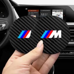 2Pcs Car Leather Coaster Mat Anti-slip Water Cup Pad For BMW M Performance E46 E90 E60 F20 X1 F10 F30 X3 E70 E39 E36 E87 X7 E92
