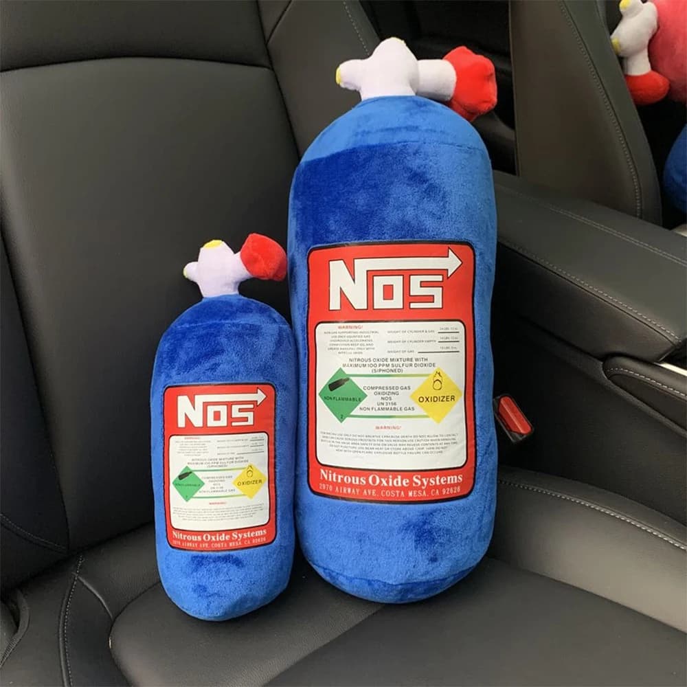 New Car Neck Pillow Car Headrest for Driver Front Passenger Seat NOS Bottle Pillow Car Decor Headrest Cushion Plush Pillow