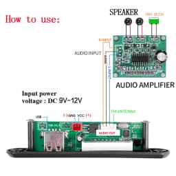 KEBIDU 9V 12V Car Radio Stereo MP3 WMA Decoder Board Audio Module USB TF Radio Bluetooth Wireless MP3 Player With Remote Control