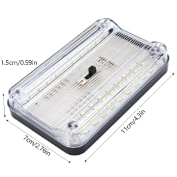 36 LED Car White Rectangular Lights 12V Vehicle Ceiling LED Lighting Lamp Auto Dome Reading Light with On/Off Switch Trunk Lamp