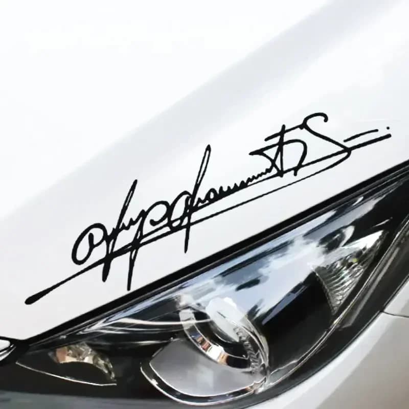 Car Sticker Personalized Schumacher Art Signature Lamp Eyebrows Die-Cut Auto Parts Decoration Vinyl Decals,30CM