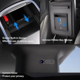 Storage Box for Tesla Model Y 2021-2024 Accessories Center Console Trays for Tesla Model 3 2021-2023 Hidden Box Webcam Cover