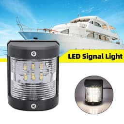 AD 1pc Universal 12V 24V ABS LED Navigation Light Lamp Signal Lamp For Marine Boat Yacht Truck Trailer Van White Side Light
