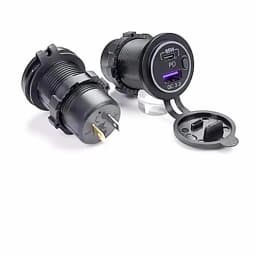 85W PD Type C/QC 3.0 USB Car Charger with Switch Fast Charge Socket Power Outlet Adapter Waterproof For 12V 24V Car Truck Boat