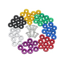 20pcs M6 Aluminum Car Modified Hex Fasteners Fender Washer Bolts JDM Bumper Engine Concave Screws Universal
