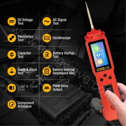 12 24V P100 P200 Automotive Circuit Tester Power Circuit Probe Electrical Tester Continuity Voltage Lamp Testing Tool 2M Cable