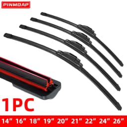 Car Windshield Wiper Blade Universal U/J Double Rubber Strip Wiper Blade Natural Rubber Strip 14"16"18"19"20"21"22"24"26"