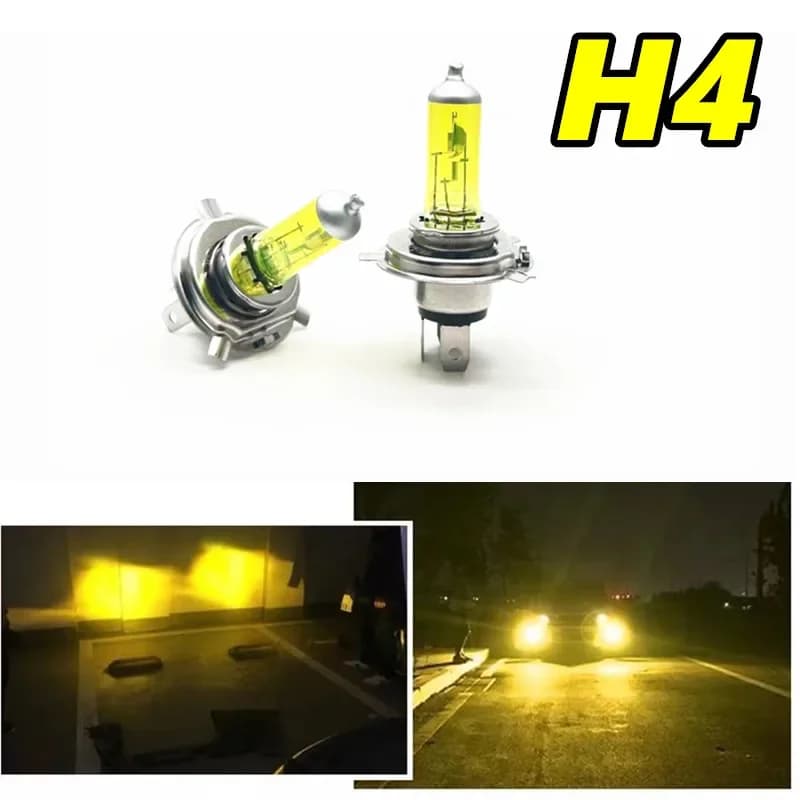 2 Pcs H4 9003 HB2 12V 60/55W P43T Yellow Lights 3000K Car Lights Headlight Auto Fog Lamps Halogen Bulbs