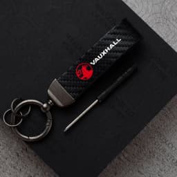 For Vauxhall Logo Meriva Vectra VXR Astra Insignia GTC Vivaro Junior Car Carbon Fiber Leather Car KeyChain Custom Key Rings Gift