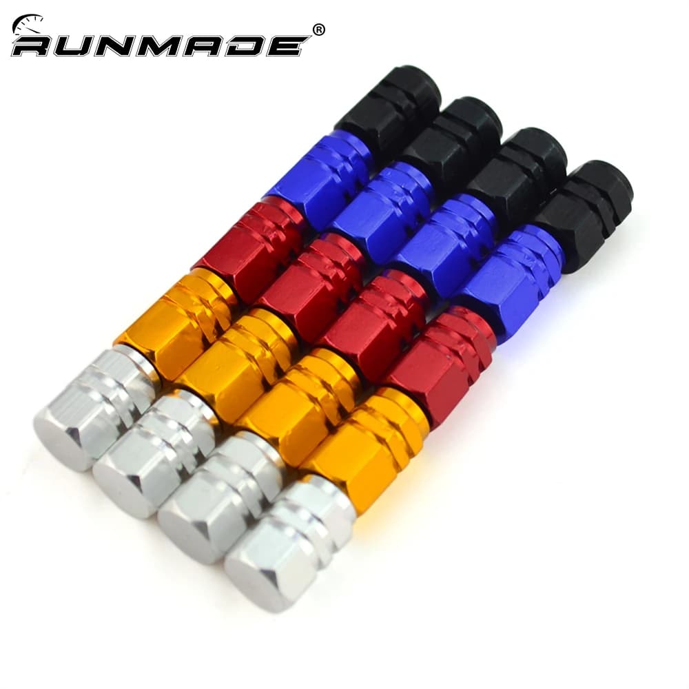 runmade 4pcs Universal Aluminum Car Wheel Tires Valves Tyre Stem Air Caps Airtight Cover For Auto SUV Truck Motorcycle Bike