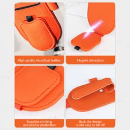 Car Sun Visor Glasses Holder Magnetic Eyeglasses Hanger Clip Luxury Leatherette Car Sunglasses Holder Mount Universal