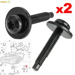 2x Headlight Mounting Bolt Screws M6x40 N91199601 For Audi A4 S4 B8 A6 S6 C7