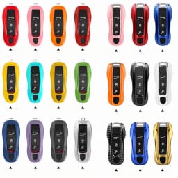 For Porsche Panamera Carrera Macan Boxster Cayman Cayenne Taycan 911 970 981 991 Car Smart Remote Key Case Fob Covers Set Shell
