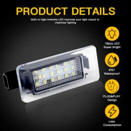 2PCS LED License Plate Light for Nissan Altima Rogue Sentra Versa 2019-2023 Canbus Error Free for Suzuki Suzuki 2016 265108990E