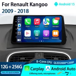 Car Radio Carplay For Renault Kangoo 2009 - 2018 Navigation GPS Multimedia Player Android Auto Stereo No 2din Android 15