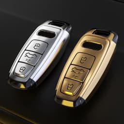 Car Remote Key Case Cover for Audi A3 A4 B9 A6 A7 4K A8 E-tron Q5 Q8 C8 D5 SQ8 Suede Car Key Fob Shell Keychain Protection Bag