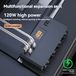 Multi-port QC3.0 PD Car Charger Adapter 4 Expansion Ports 12-24V Car Plug Smart Shunt for Fast Charging