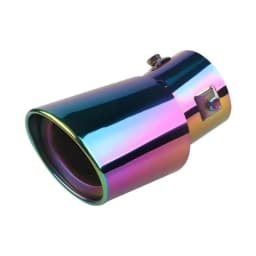 2.5" Stainless Steel Chrome Trim Car Auto Exhaust Muffler Tip Pipe Rear Tail Throat for Most Cars DIY Parts Accessories