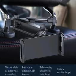 Universal 4-11" Telescopic Car Rear Pillow Phone Tablet Holder Headrest Mount Bracket For iPad Samsung Xiaomi Huawei Travel Kids