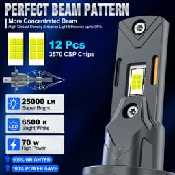 XSTORM H4 H7 LED Light Bulbs 25000LM 70W LED Headlight Canbus Hi/low Lamp 6500K 12V 24V Headlamp Fog Lights for Car Plug Play