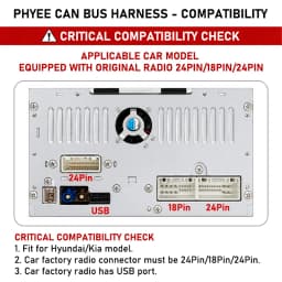 CAN Bus Harness Decoder 24Pin/18Pin/24Pin, Support SWC, 16Pin P&P Android Adapter, for Hyundai Tucson Santa Fe Kia Sportage Ceed