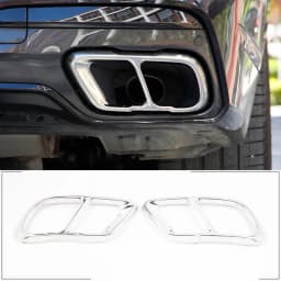 2Pcs Glossy Black Stainless Steel Car Exhaust Muffler Pipe Tip Cover Trim For BMW X5 G05 X6 G06 X7 G07 2019-2025 Accessories 