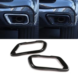 2Pcs Glossy Black Stainless Steel Car Exhaust Muffler Pipe Tip Cover Trim For BMW X5 G05 X6 G06 X7 G07 2019-2025 Accessories 