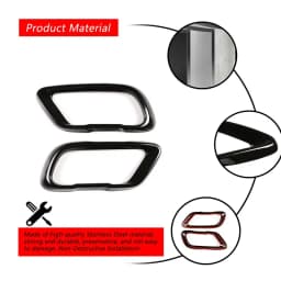 2Pcs Glossy Black Stainless Steel Car Exhaust Muffler Pipe Tip Cover Trim For BMW X5 G05 X6 G06 X7 G07 2019-2025 Accessories 