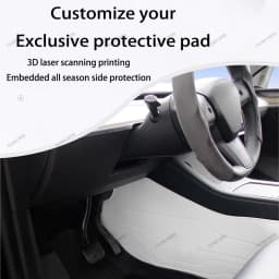 For Tesla Model Y Juniper 2025 brand-new design Nappa leather Side Defense Kick Pad Central Control Protective Foot Pad Interior