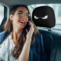 2PCS Evil Eye Printed Car Headrest Covers | 100% Durable Comfortable Snug Fit | Hot Sale Auto Interior Decor Accessories