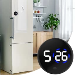 Fashionable Car LED Clock Touch-Control Dashboard Watch with LED Display Light for Fridge RV Classroom Travel Vehicle